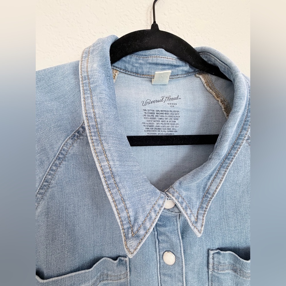 Universal Thread Denim Button-Down Shirt - image 3